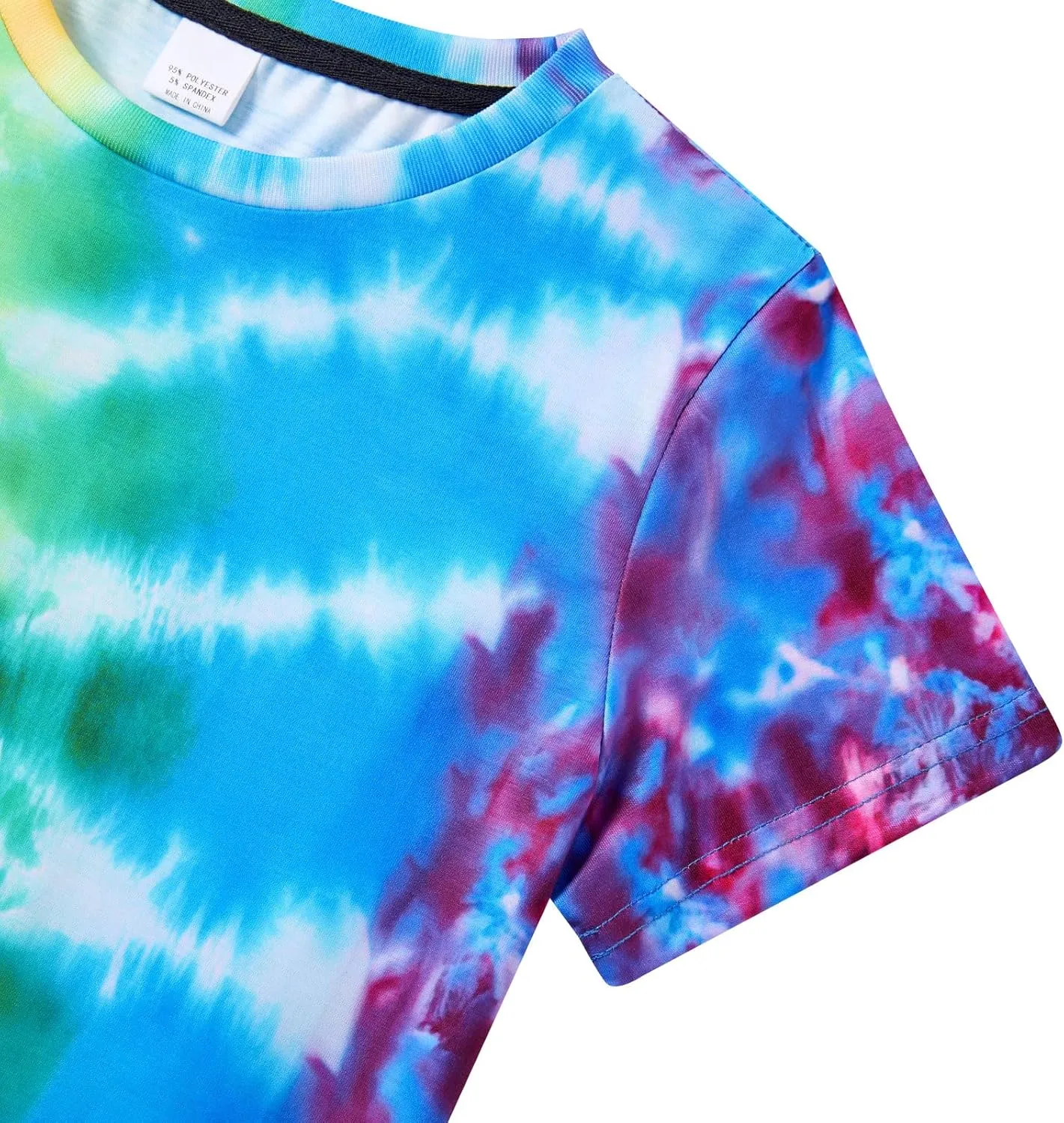 Boys Tie Dye Shirt Size 4-14 Hippies Senior Rainbow Tees T Shirts for Kids