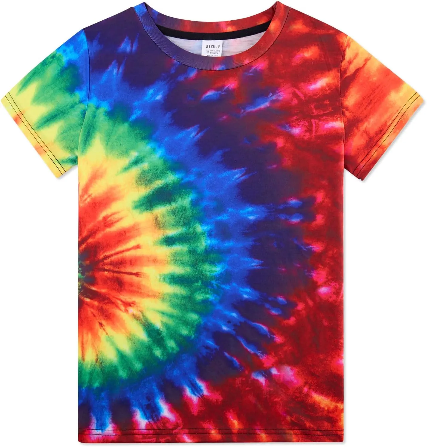 Boys Tie Dye Shirt Size 4-14 Hippies Senior Rainbow Tees T Shirts for Kids
