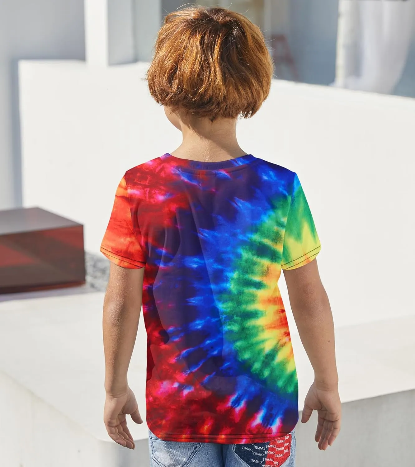 Boys Tie Dye Shirt Size 4-14 Hippies Senior Rainbow Tees T Shirts for Kids