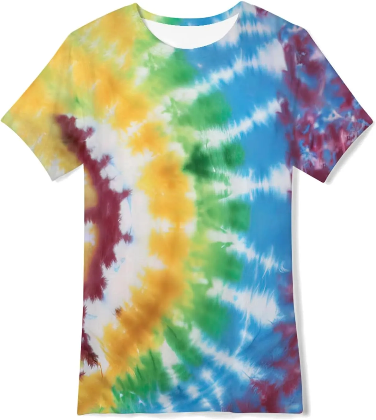 Boys Tie Dye Shirt Size 4-14 Hippies Senior Rainbow Tees T Shirts for Kids