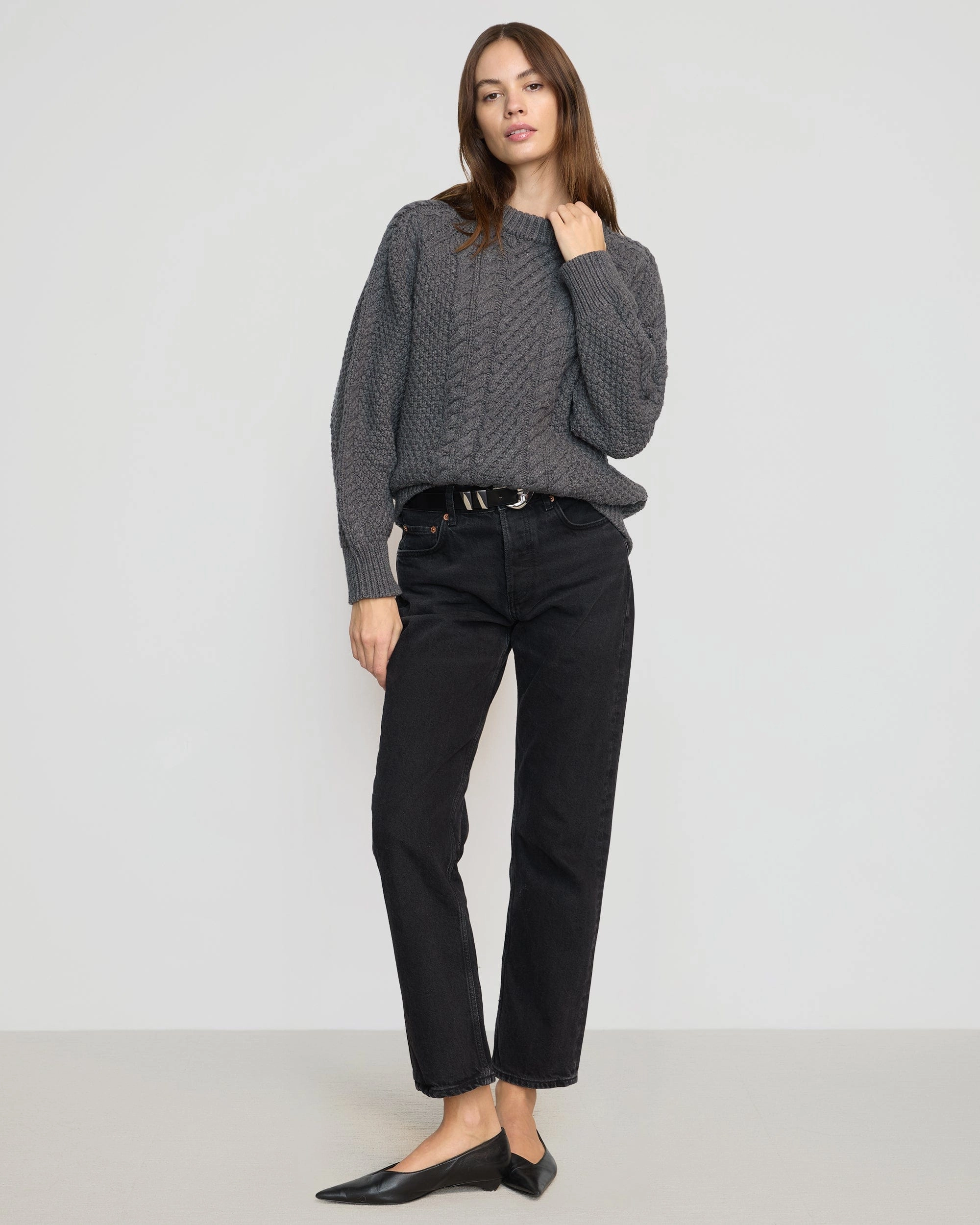 Light Wear Anti Pilling Treatment Brady Chunky Cable Knit Sweater
