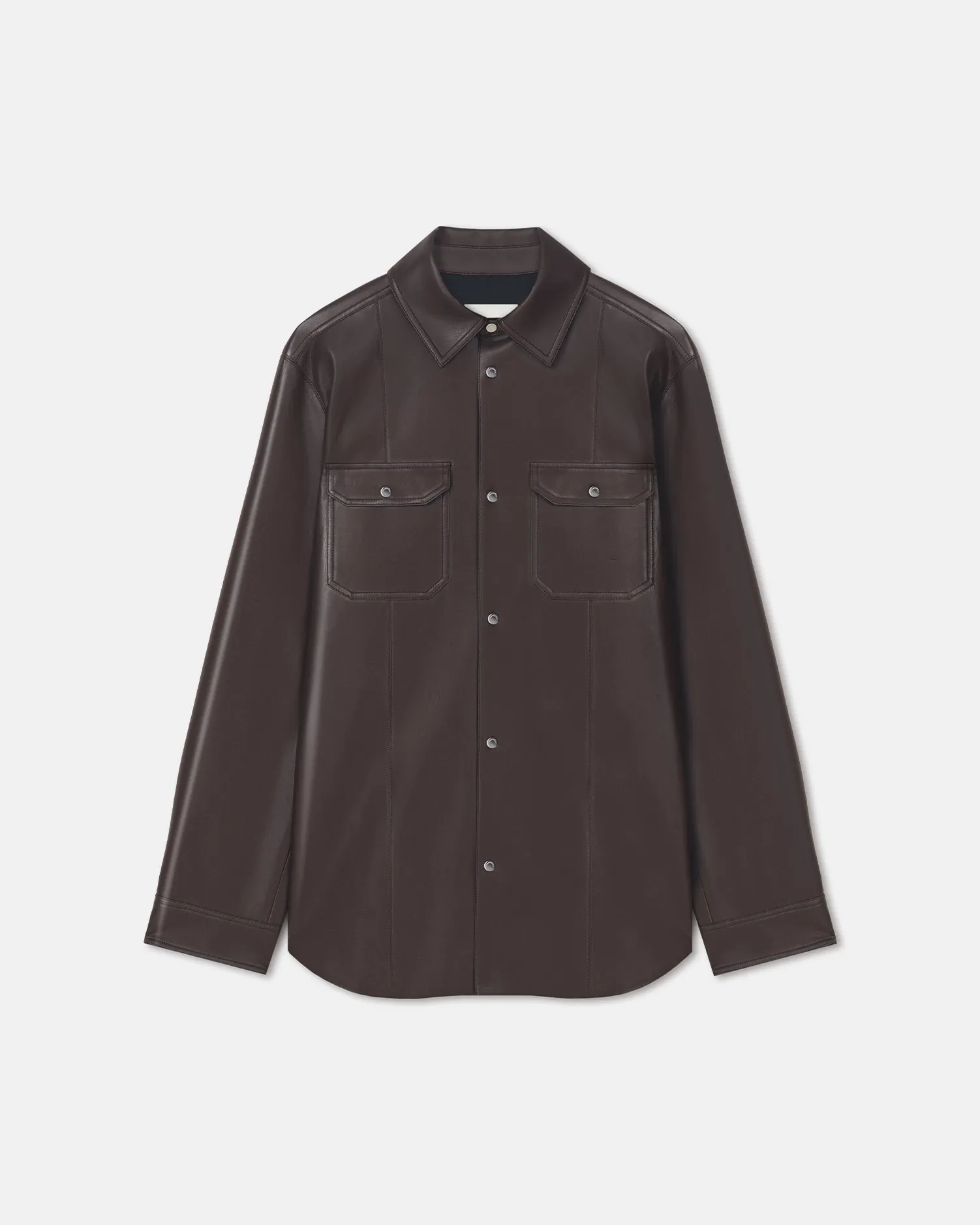 Bacterial Growth Prevention Braylo - Okobor? Alt-Leather Shirt - Coffee Ground
