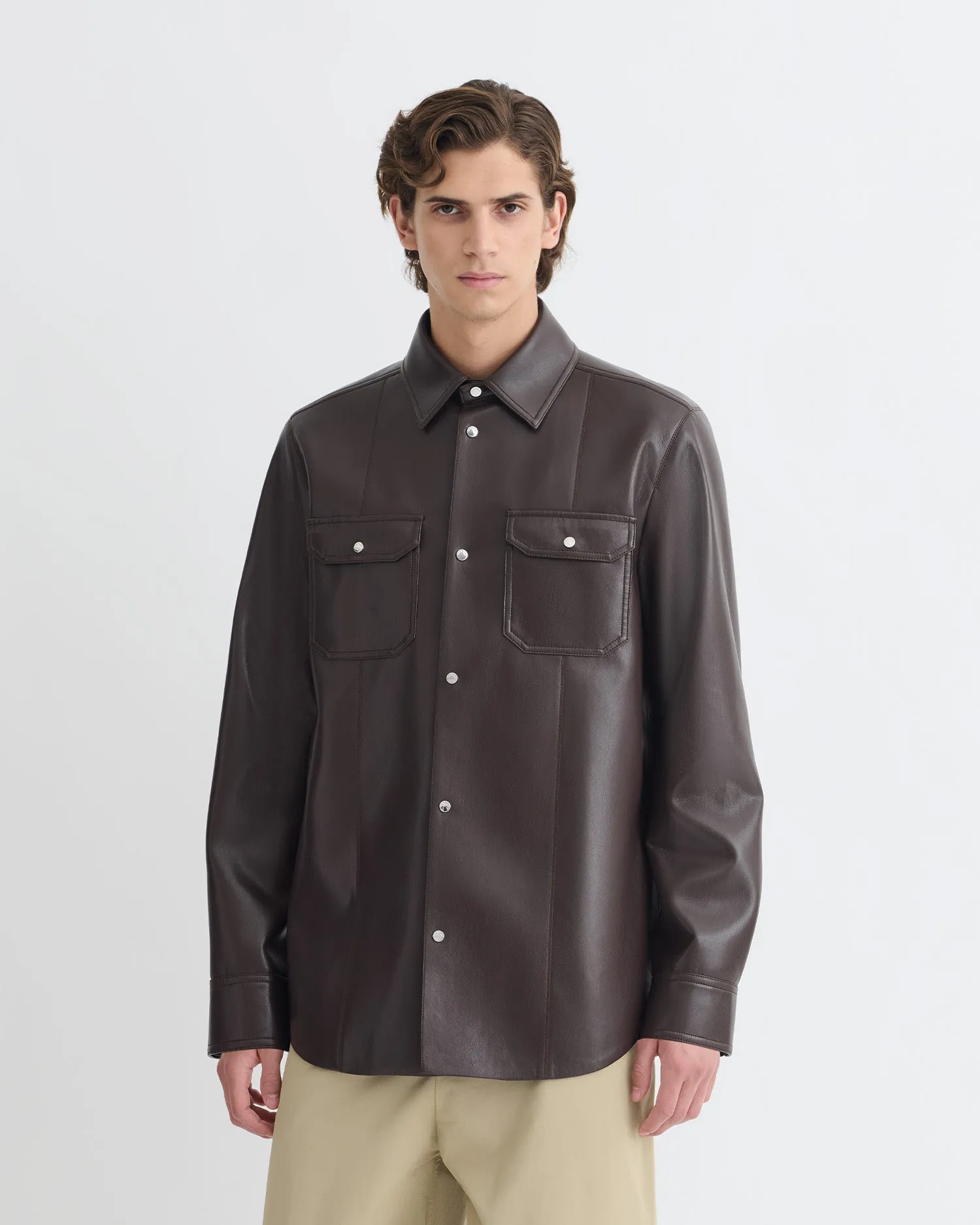 light texture MeshVentilation Braylo - Okobor? Alt-Leather Shirt - Coffee Ground