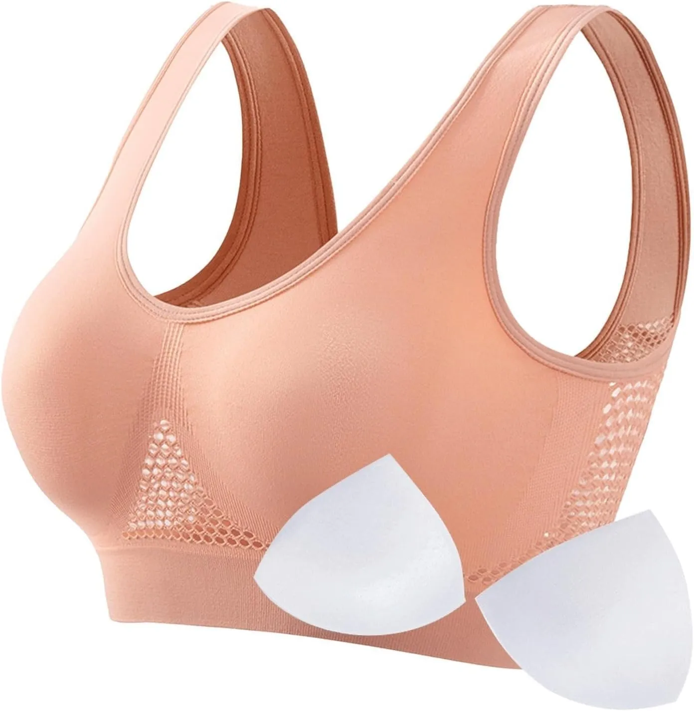 Breathable Cool Liftup Air Bra,2024 Seamless Wireless Plus Women Yoga Tops Padded Sports Bra Workout Fitness Running