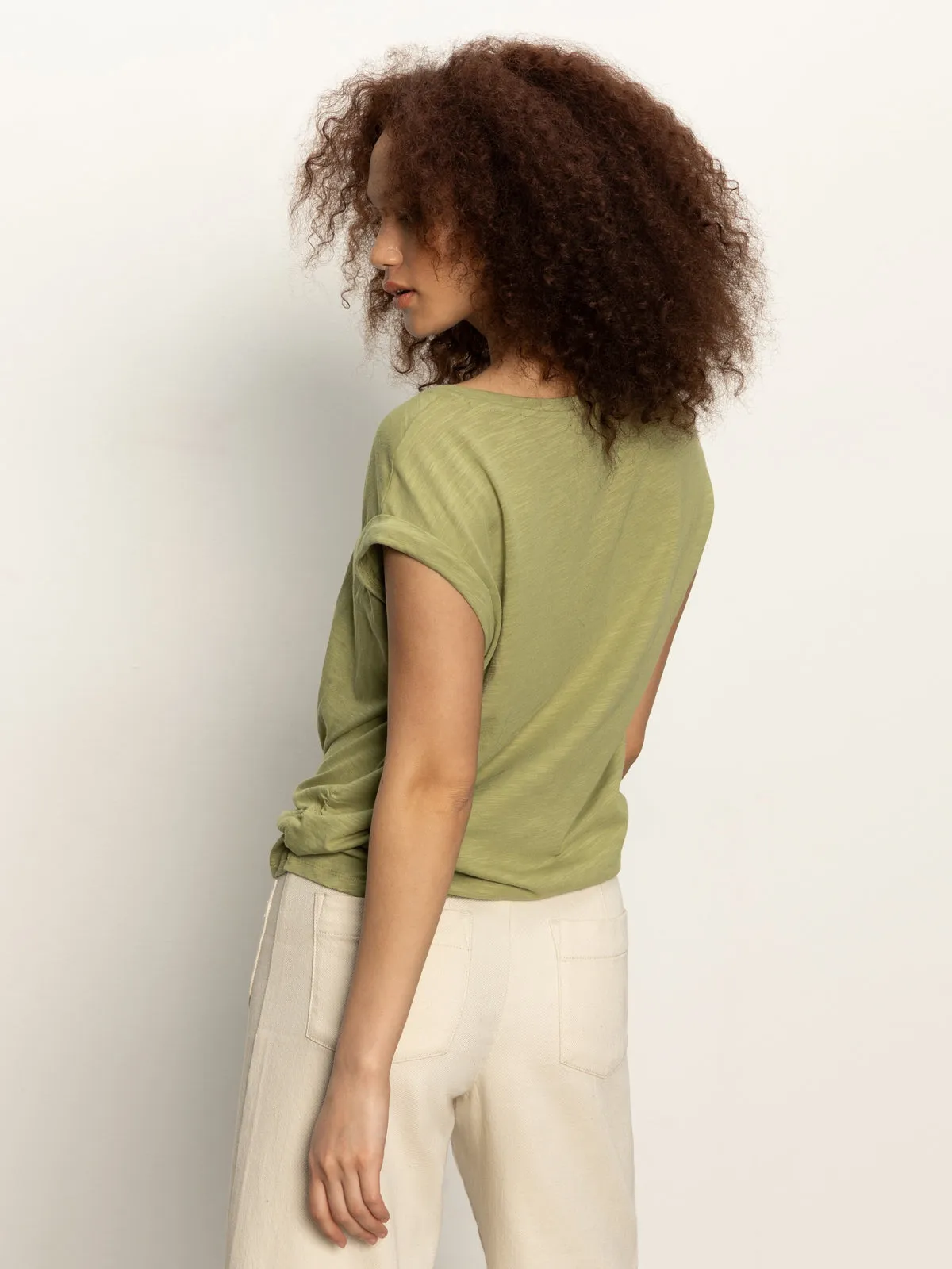 Knotted Muscle Tee Bamboo Foam Print Detail