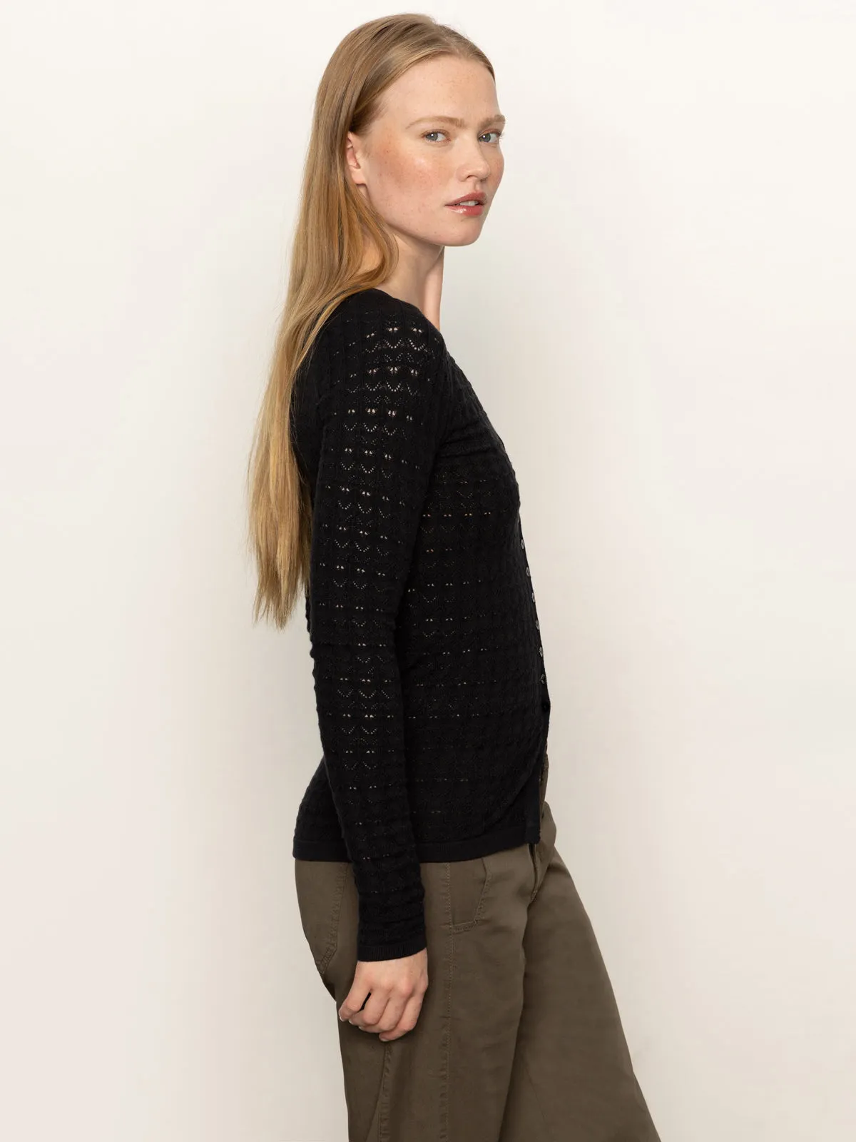 High Collar Protection Design BuiltInLayer Fitted Raglan Cardi Black
