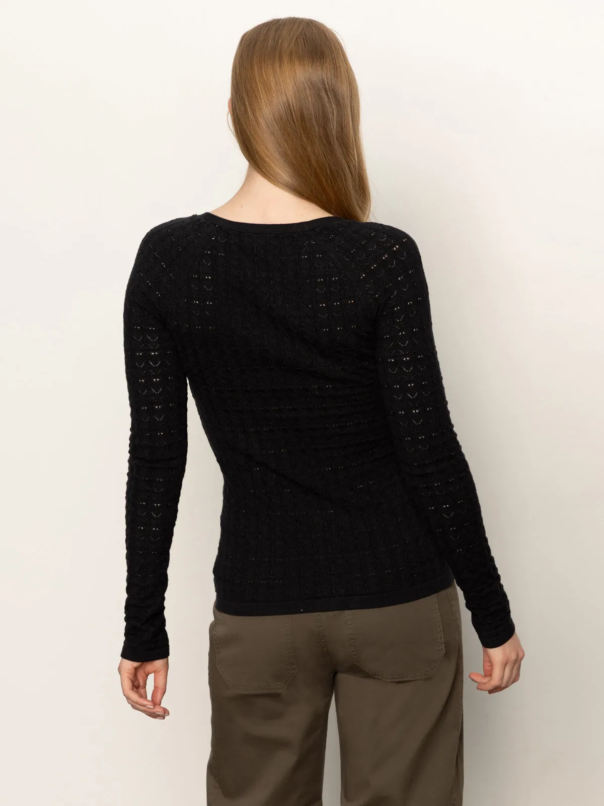 Fitted Raglan Cardi Black Stretch waistband