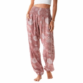 Durable Seams Dusty Rose Lotus Moon Harem Pants