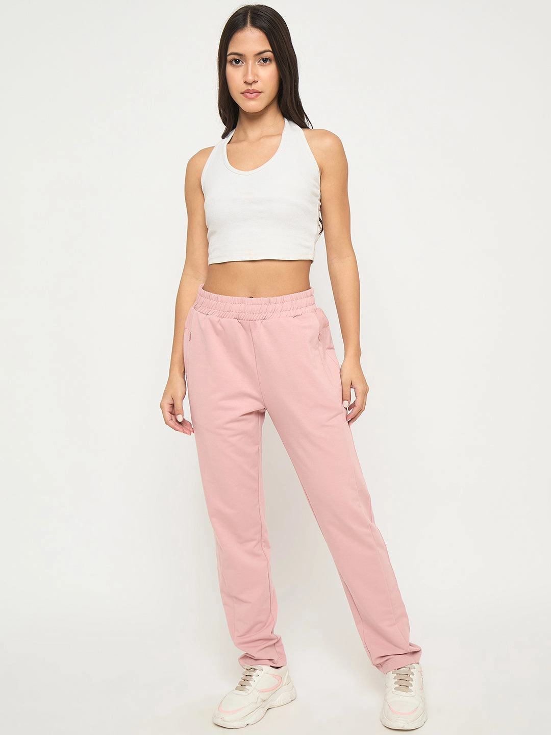 Lightweight Material mSECRET Stitch Detailing Elasticated Waist Peach Track Bottoms