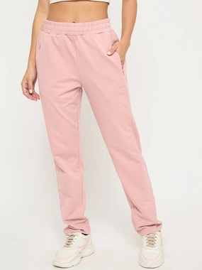 Modern Relaxed mSECRET Stitch Detailing Elasticated Waist Peach Track Bottoms