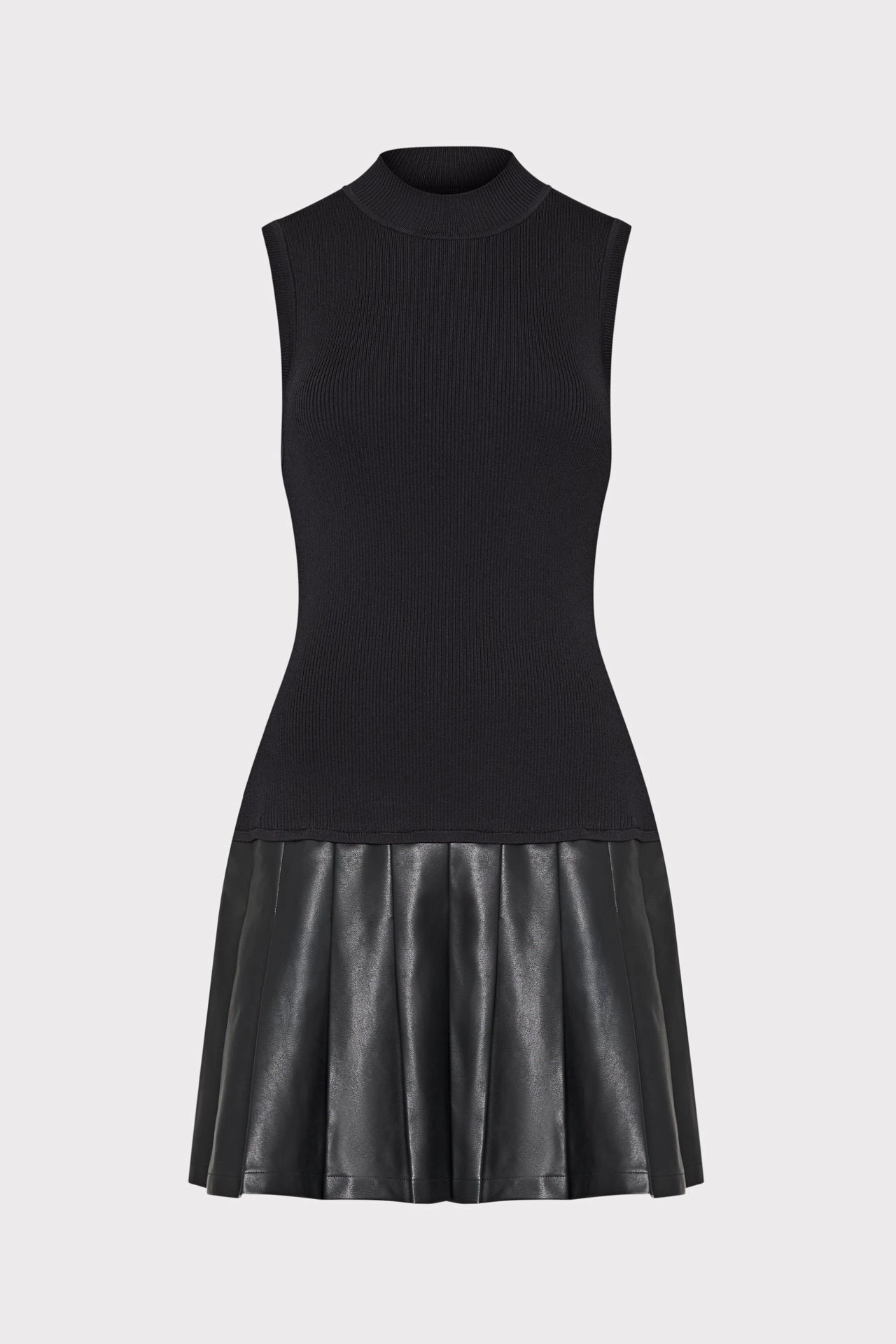 Leather Skirt Knit Dress Tubular Knit Structure AntiStatic Lining