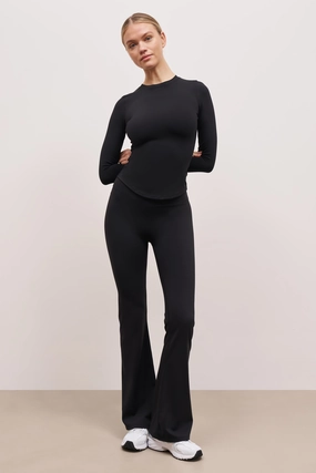 Base Sculpting Flared Leggings - Black TaglessLabel Adjustable Shoulder Straps