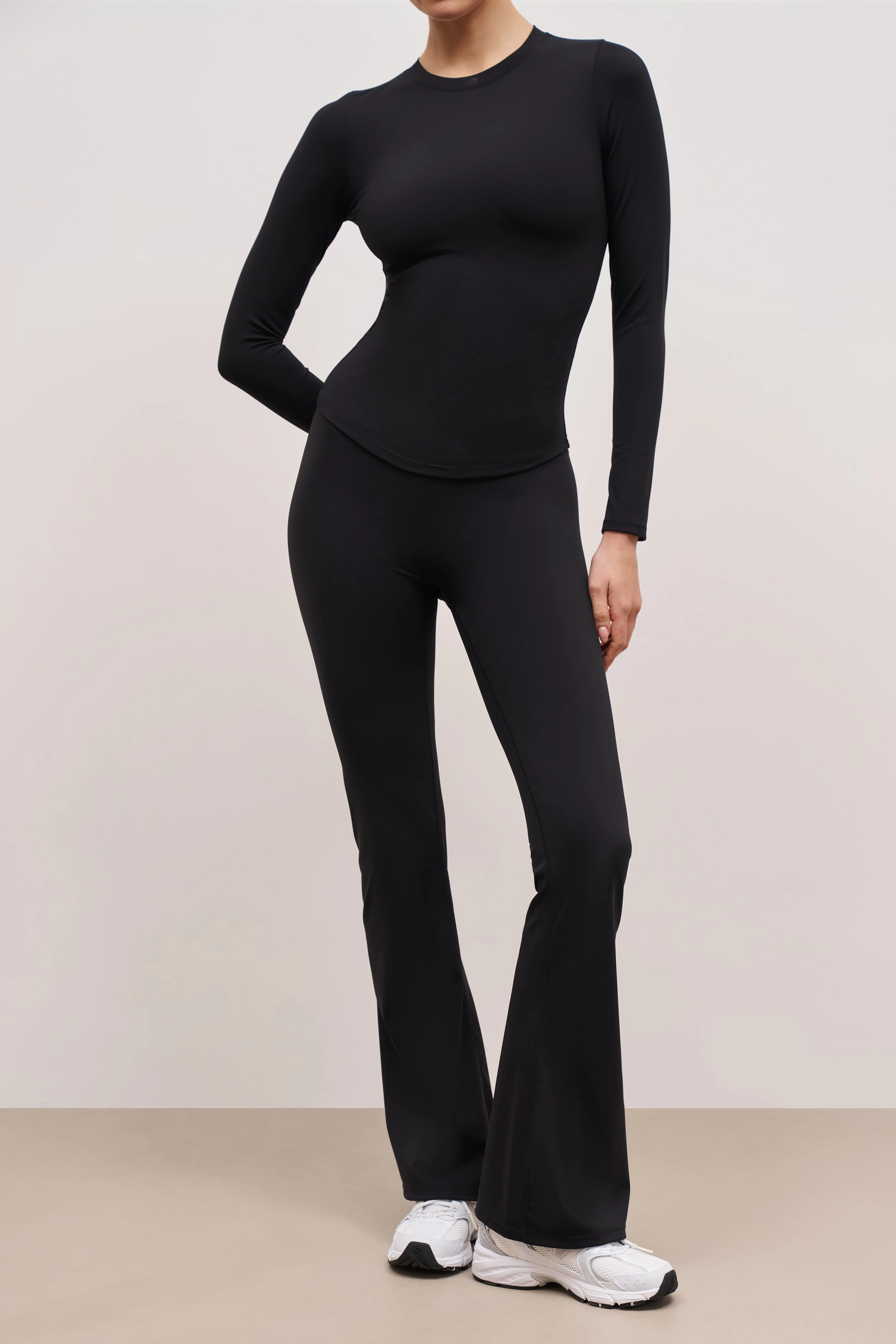 Base Sculpting Flared Leggings - Black Non Irritating Seam Finish