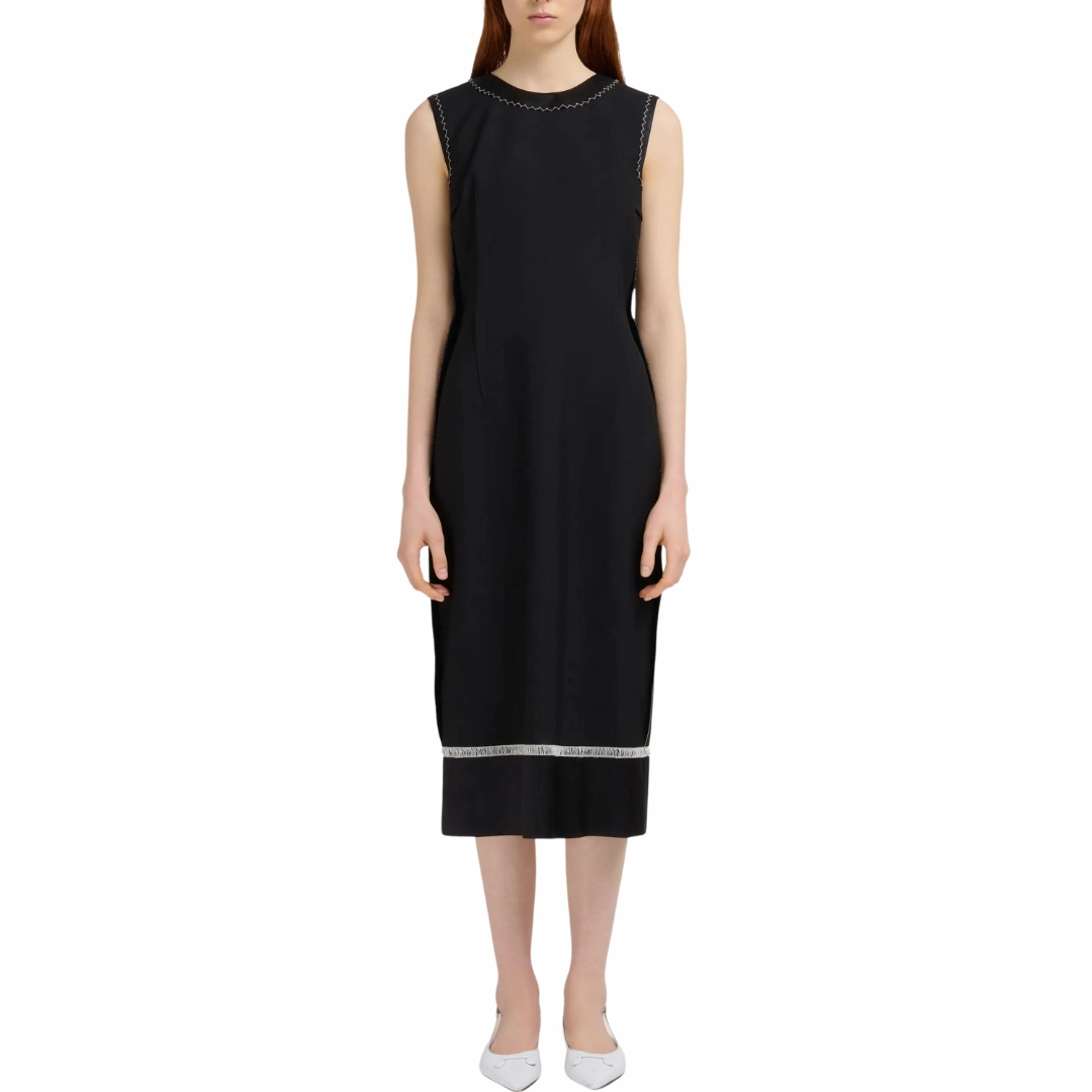 Office Fit Tropical Wool Midi Dress
