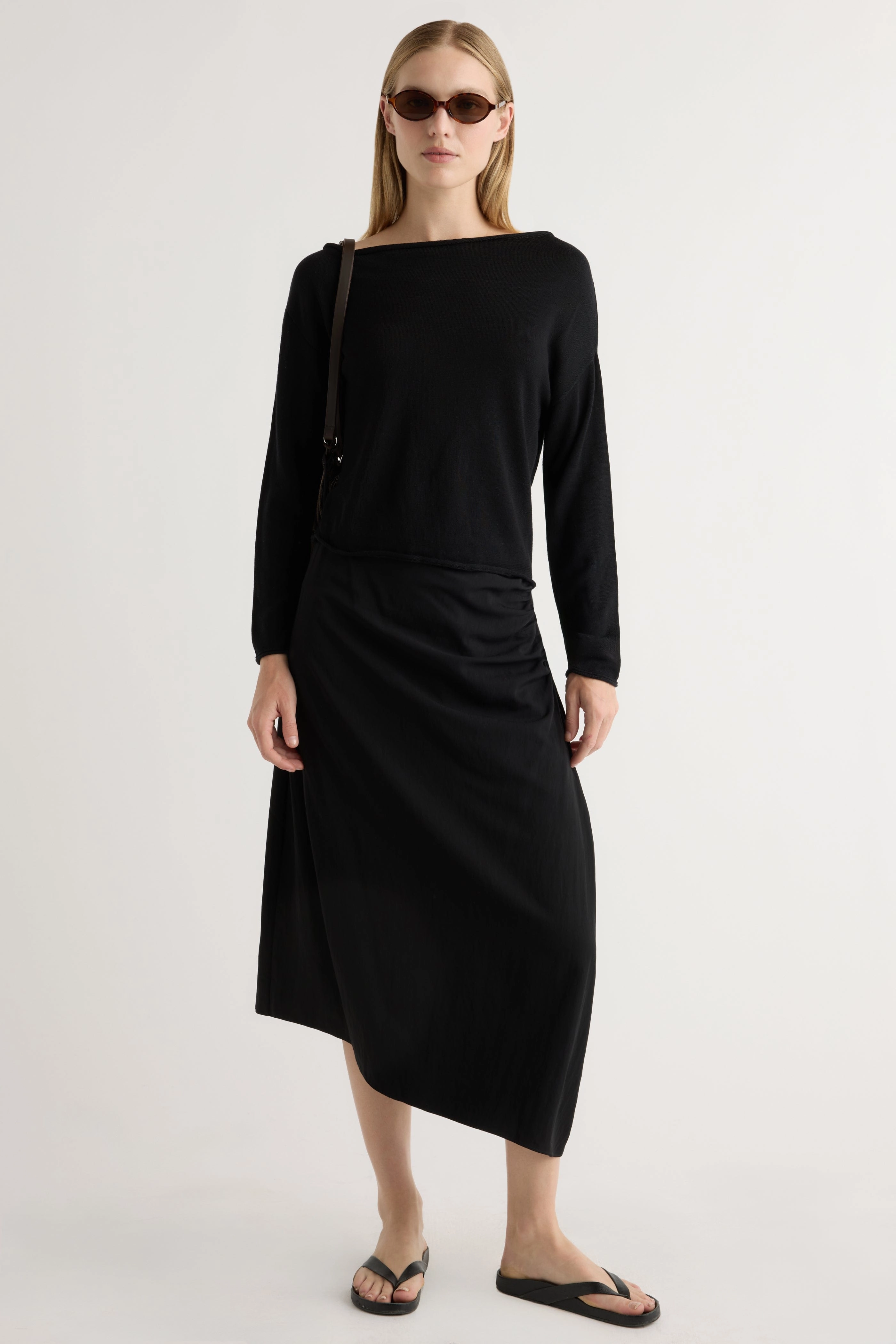 Chic and Warm Hachi Tencel-Wool Off-Shoulder Sweater