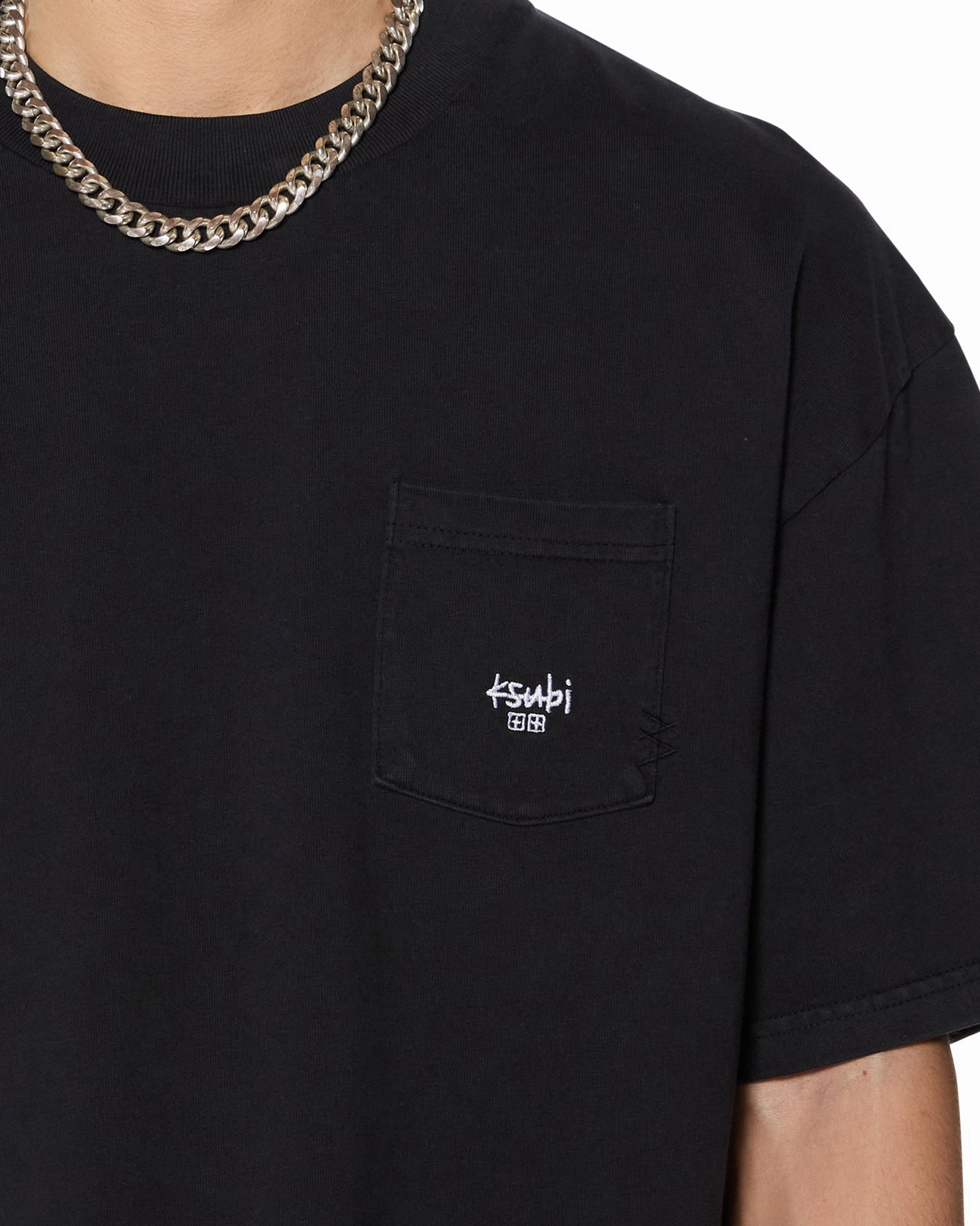 STAMP EKCESS POCKET SS TEE BLACK Smooth Flatlock Stitching Breathable Cotton Fabric
