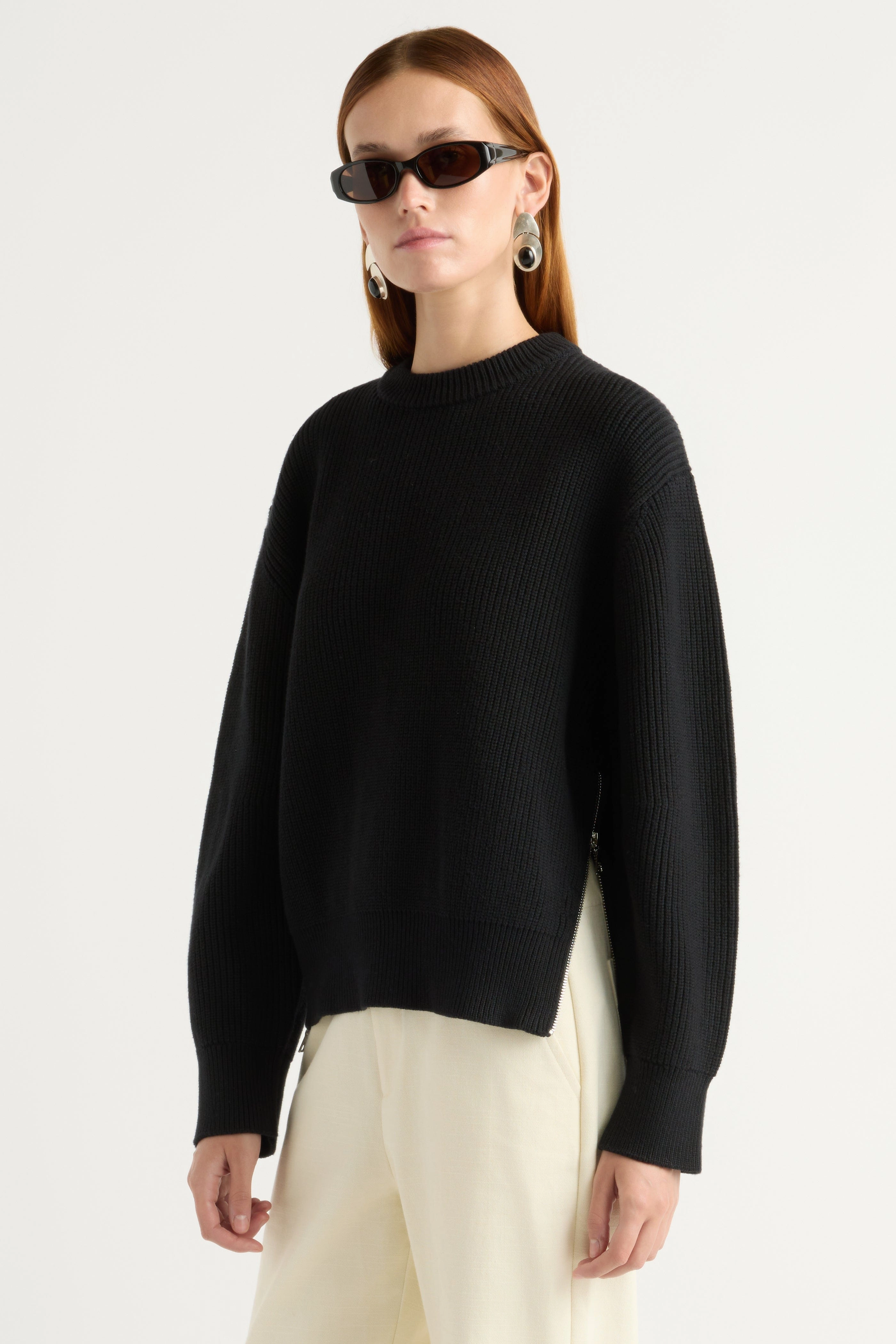 Winter Layering Tate Organic Cotton Side-Zip Sweater