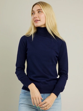 LowImpact Dye Organic Cotton Yarn Blythe Turtleneck - Navy