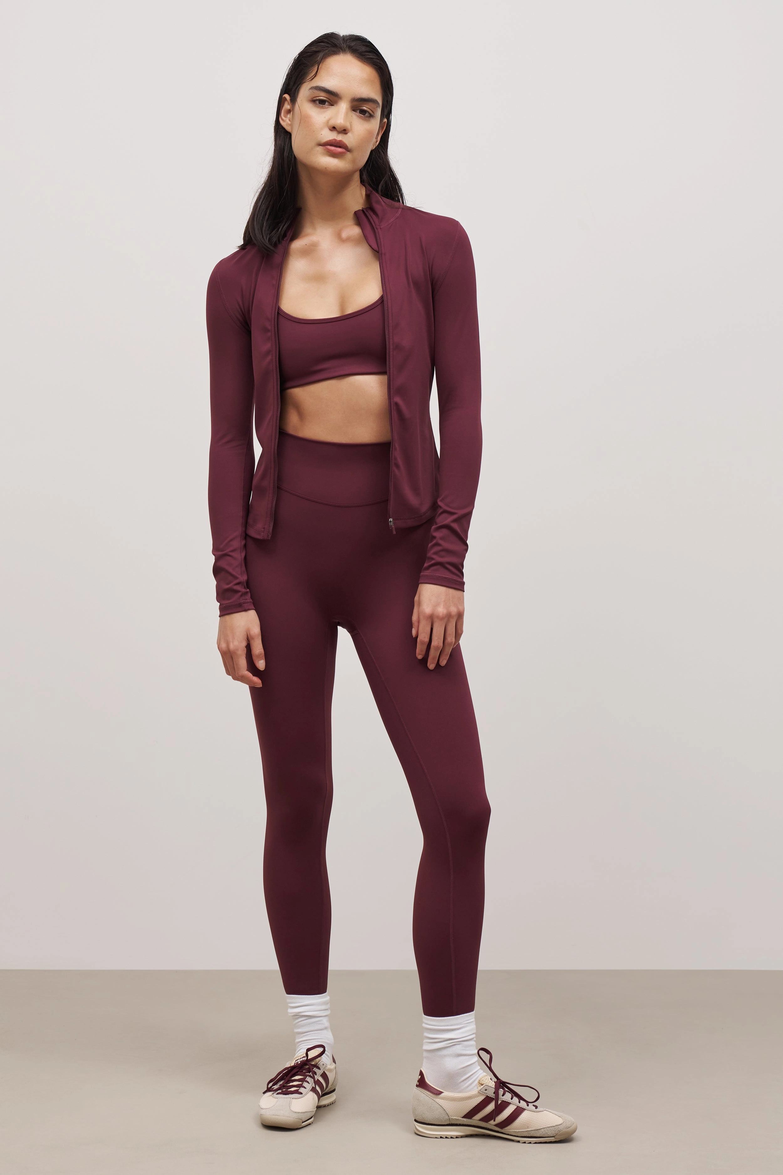 Base Sculpting Zip Up Jacket - Merlot UVProtection Coating SnagProof