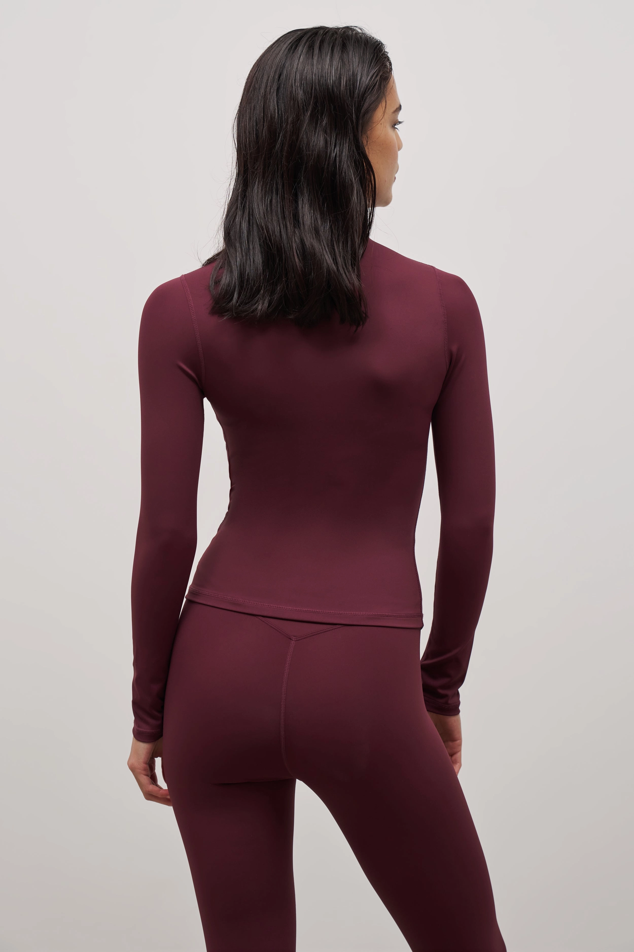 Base Sculpting Zip Up Jacket - Merlot Hypoallergenic Inner Layer High Thread Count Cotton