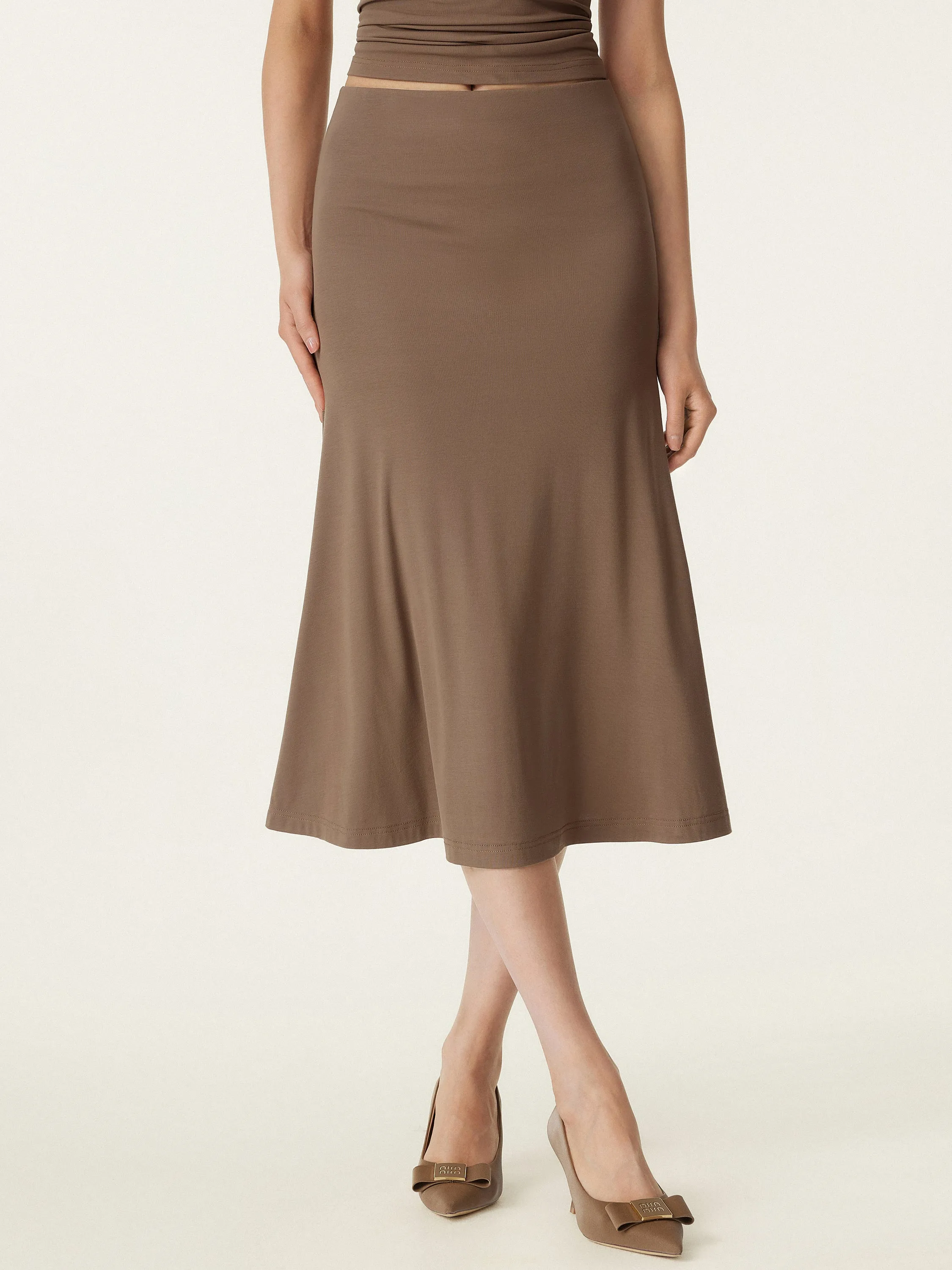 Breezy Pull-on Mermaid Midi Skirt All Fit Secure fit
