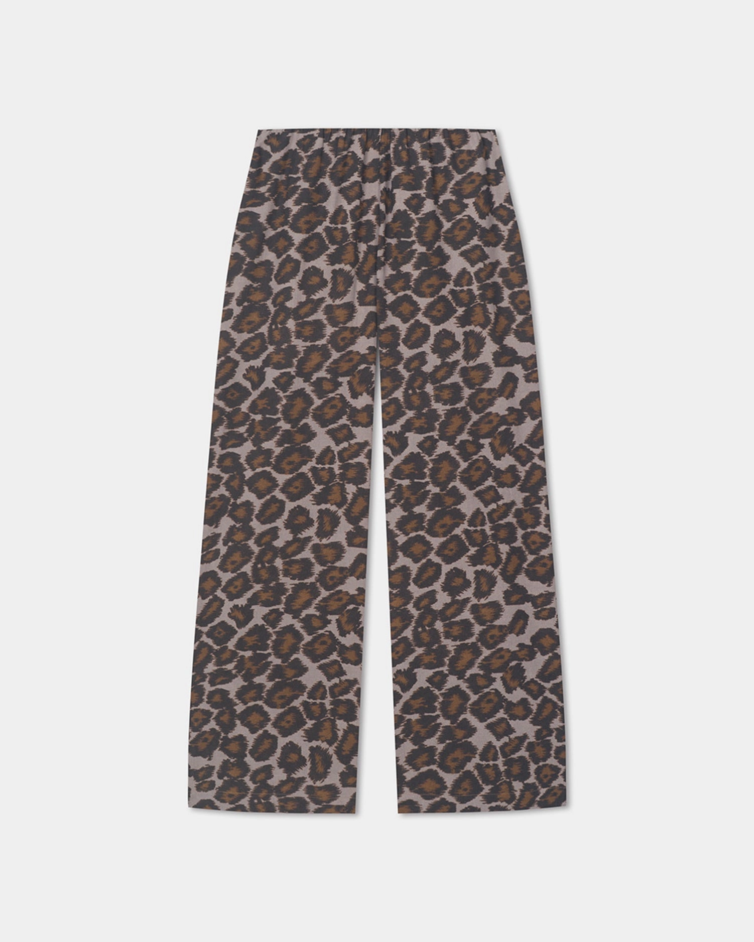 Brenda - Printed Cotton Voile Pants - Crayon Ocelot Cropped hem
