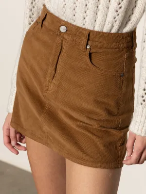 Soft Tones Briar Corduroy Mini Skirt Bronze