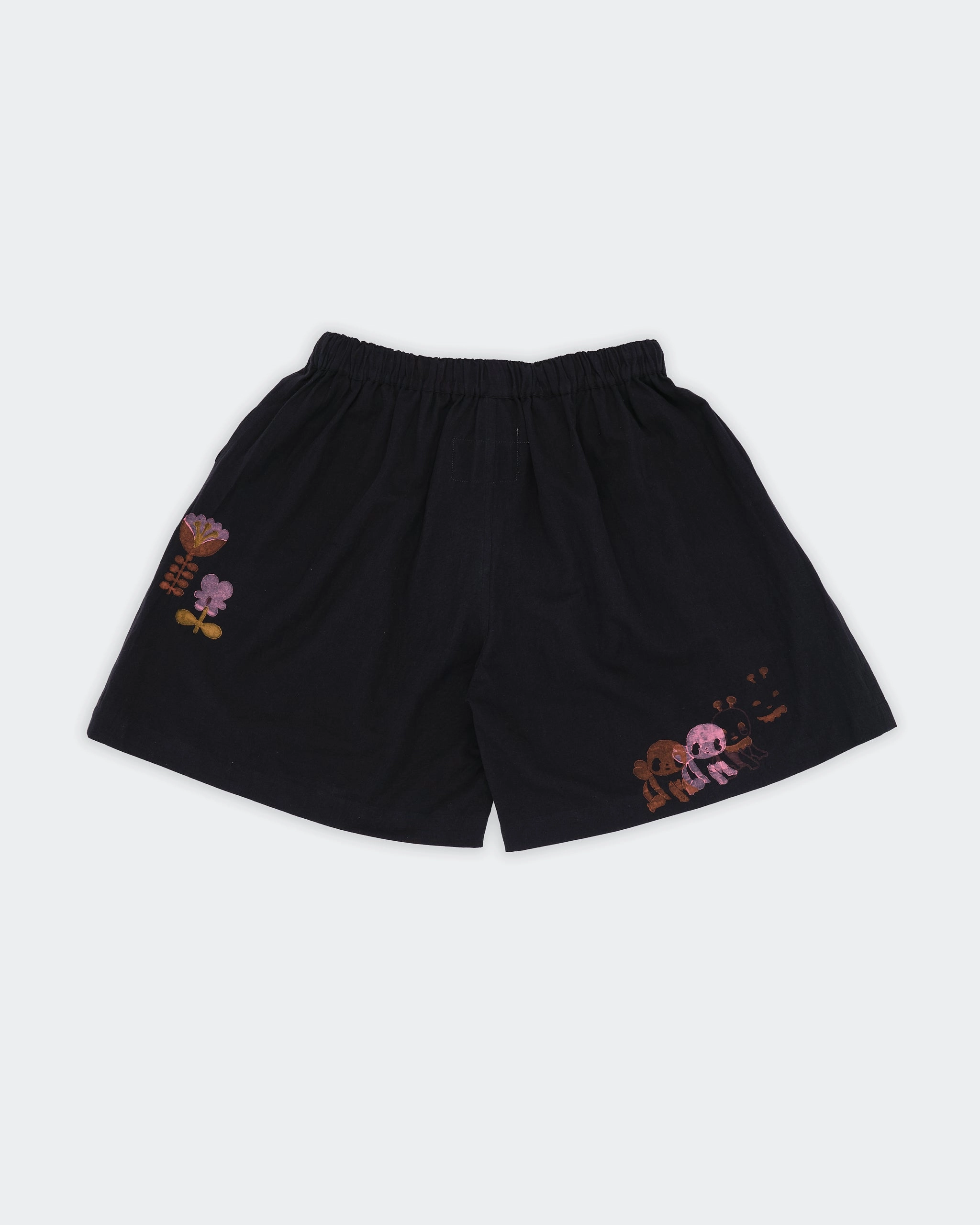 Eco Certified Dye Leather Look Bridge Shorts - Black Earth Trip