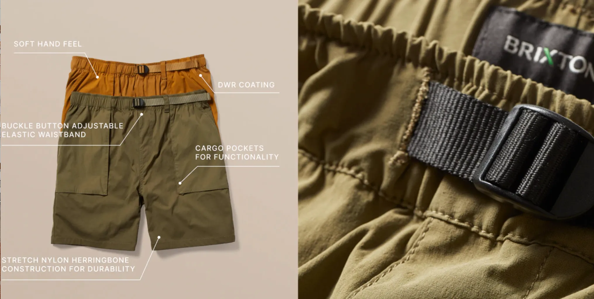 Brixton Jupiter Service Shorts Military Olive