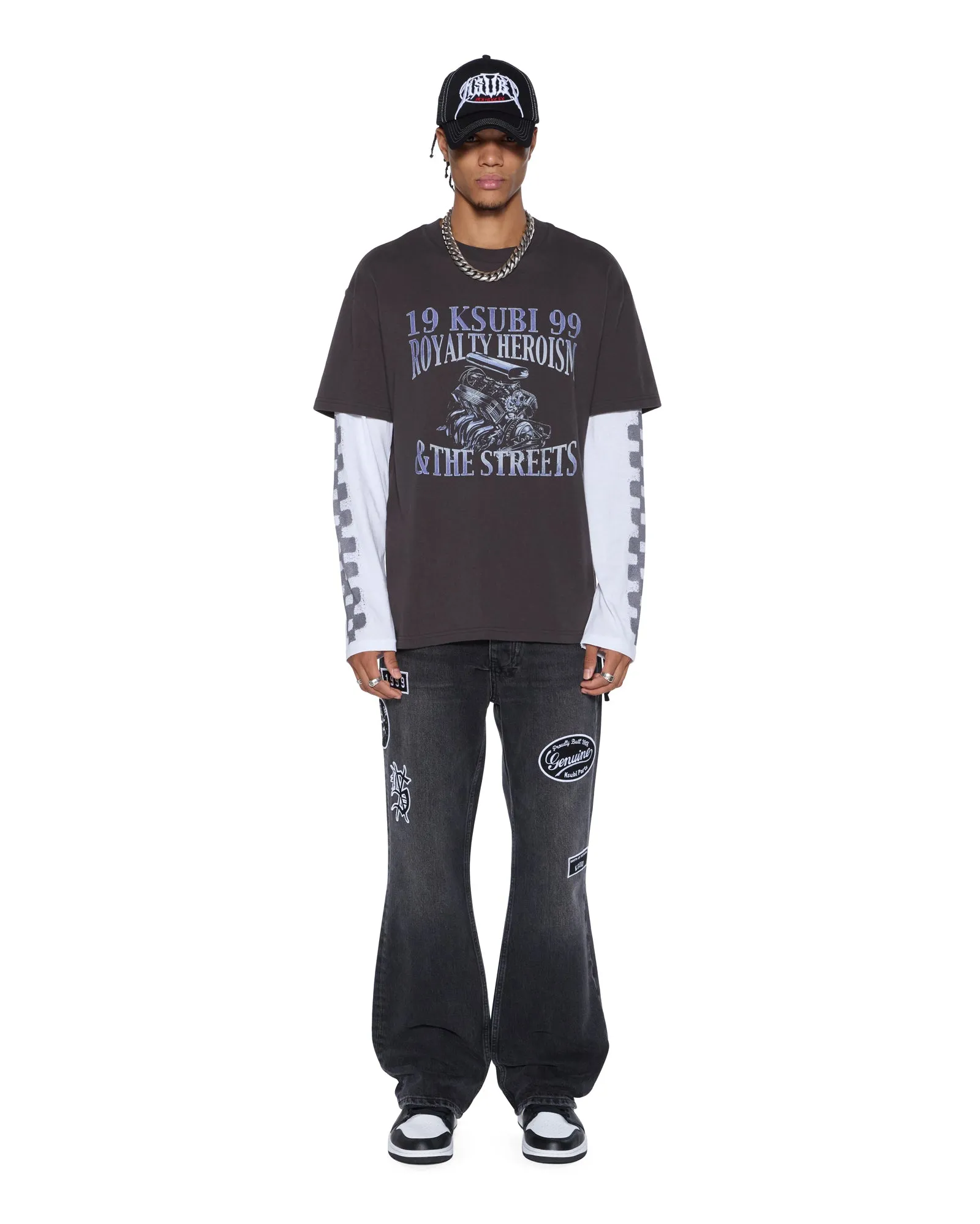 BRONKO ROADHOUSE BLACK PATCHED Office Wear Trendy Home Comfort