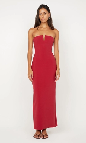 RAFI STRAPLESS DRESS - CHERRY Chill Wear Lace Fine