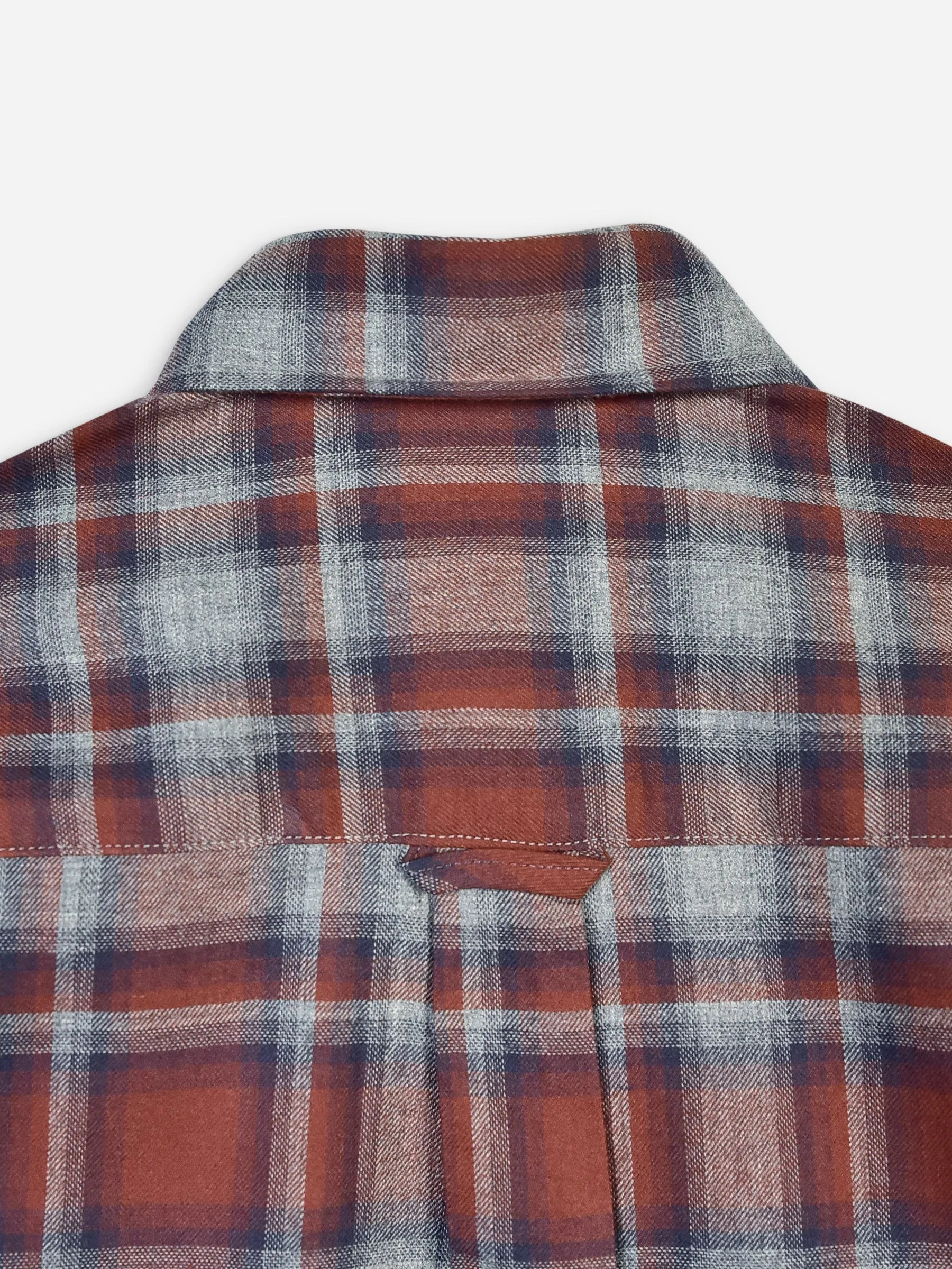 Brown & Grey Flannel Checkered Casual Shirt