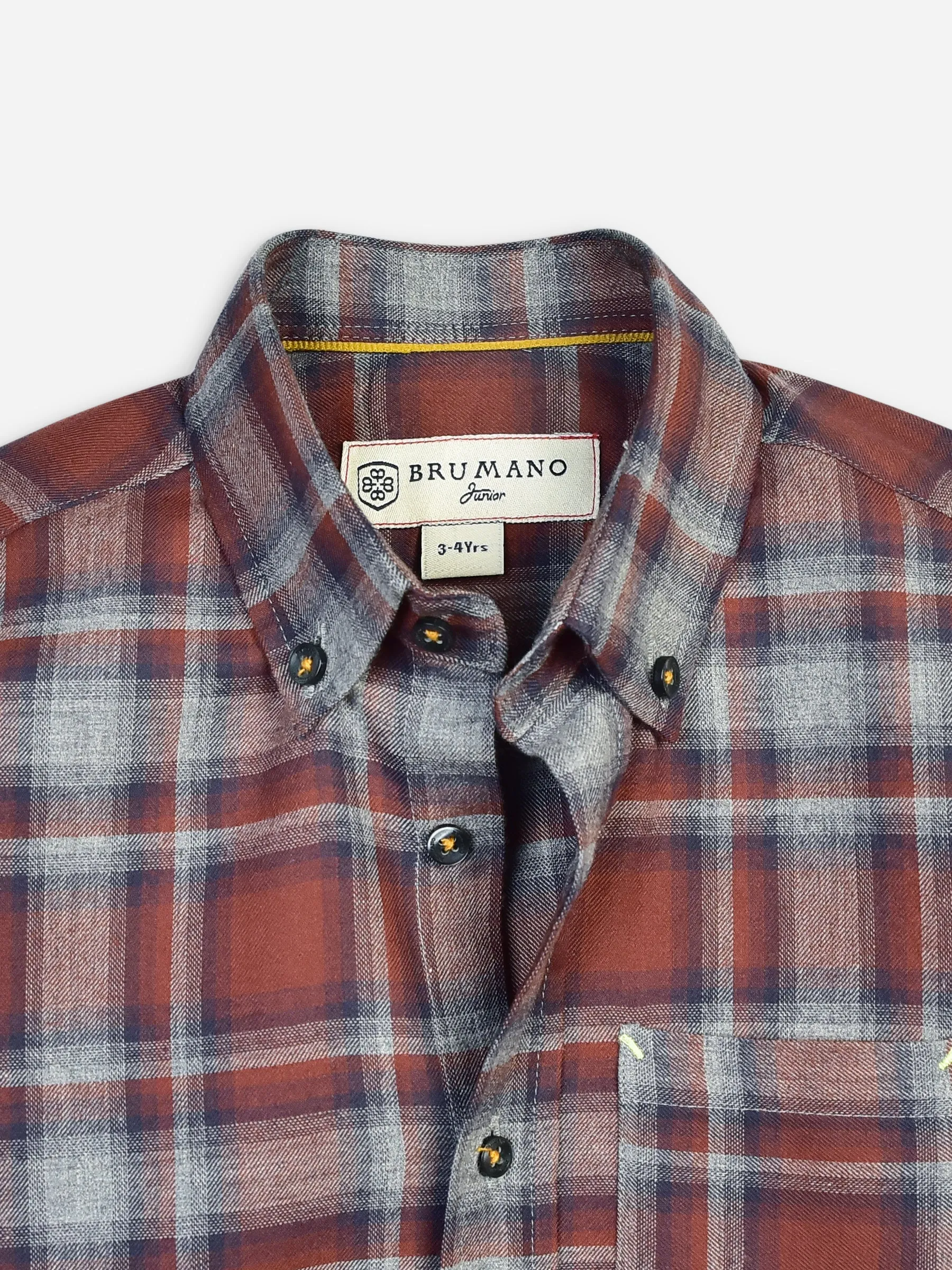 Brown & Grey Flannel Checkered Casual Shirt