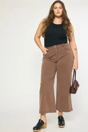Brown Wide Leg Denim Pants