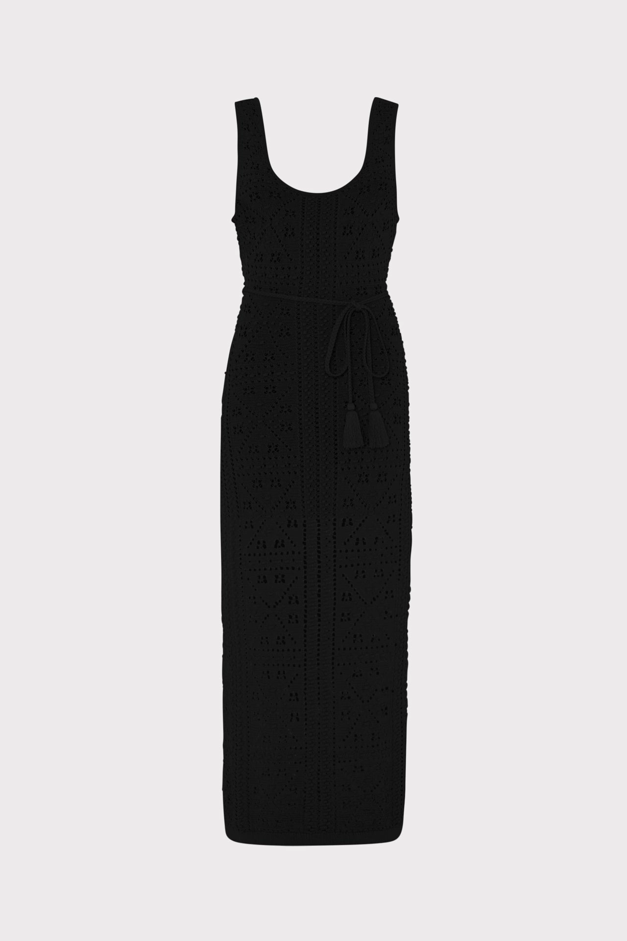 Bubble Pointelle Knit Midi Dress Microfiber Blend
