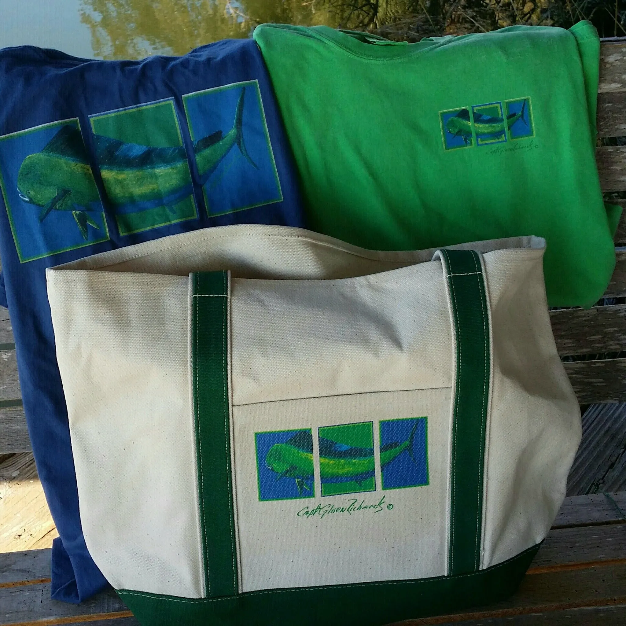 Bull Dolphin Canvas Tote Bag