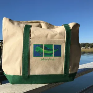 Bull Dolphin Canvas Tote Bag