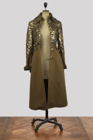 Burberry gold applique and beige trench coat AGC1590