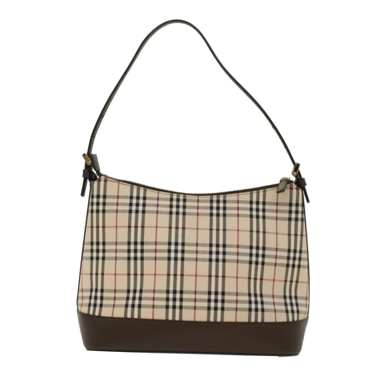 BURBERRY Nova Check Shoulder Bag Nylon Leather Beige 47677