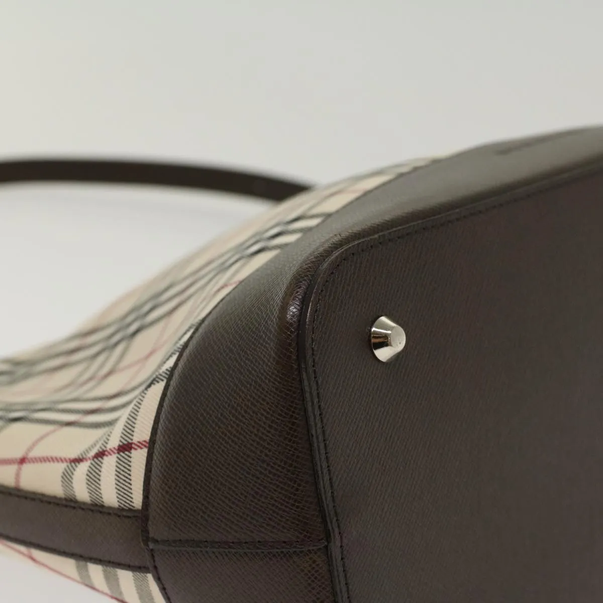 BURBERRY Nova Check Shoulder Bag Nylon Leather Beige 47677