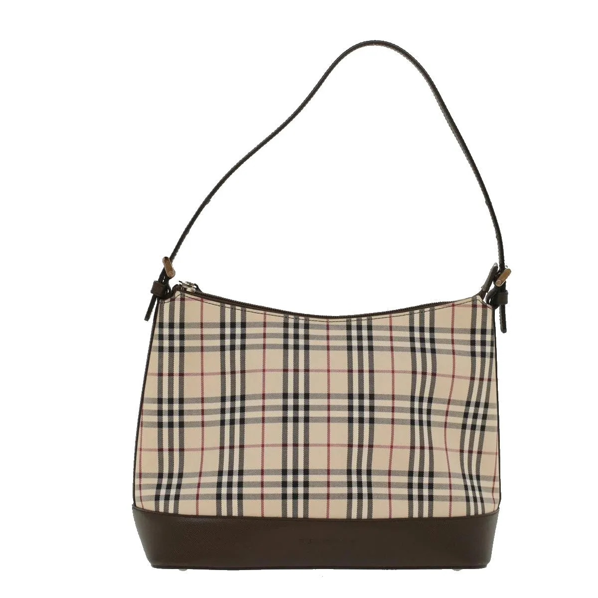 BURBERRY Nova Check Shoulder Bag Nylon Leather Beige 47677