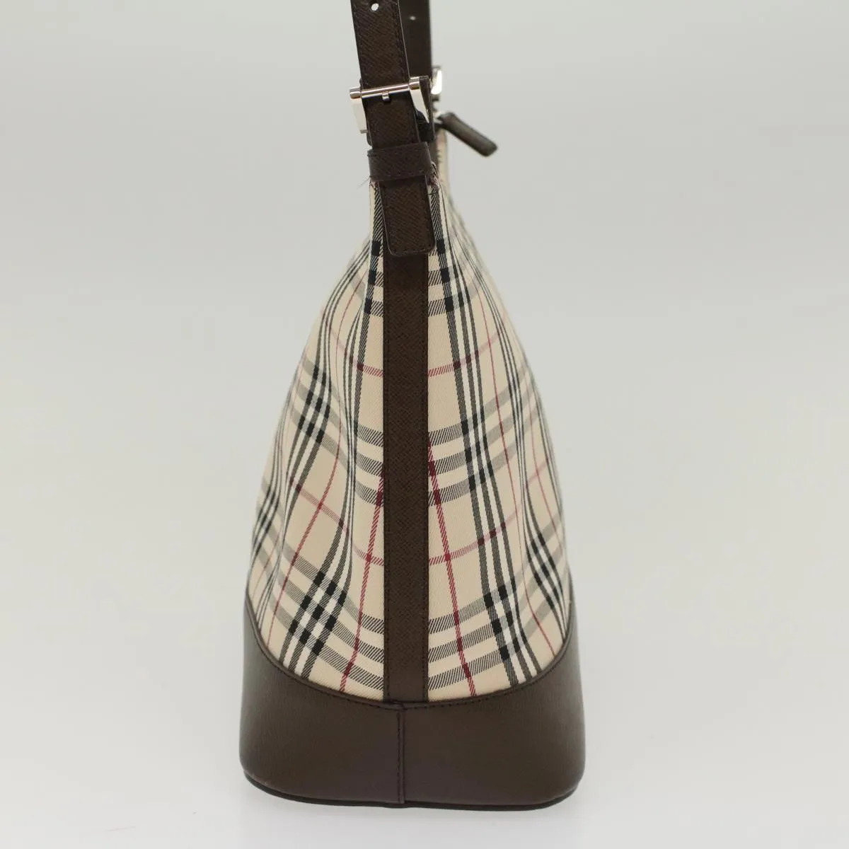 BURBERRY Nova Check Shoulder Bag Nylon Leather Beige 47677