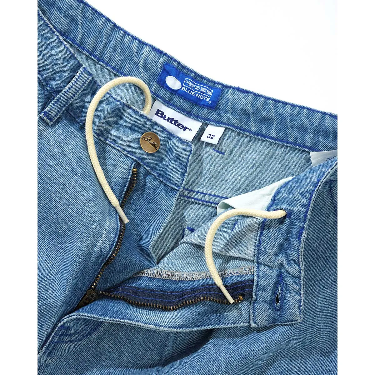 Butter Goods - Blue Note Pleated Denim Shorts Washed Indigo