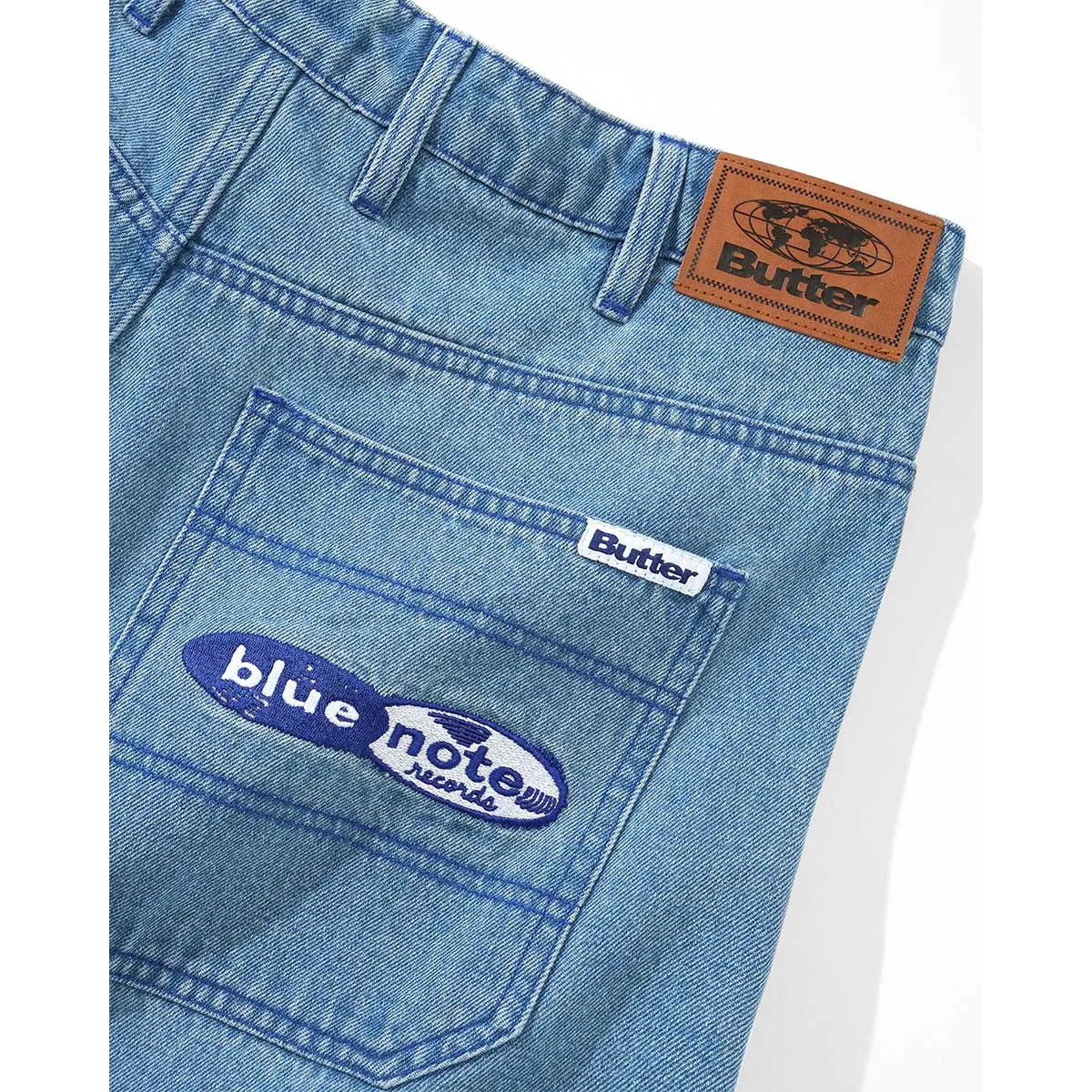 Butter Goods - Blue Note Pleated Denim Shorts Washed Indigo
