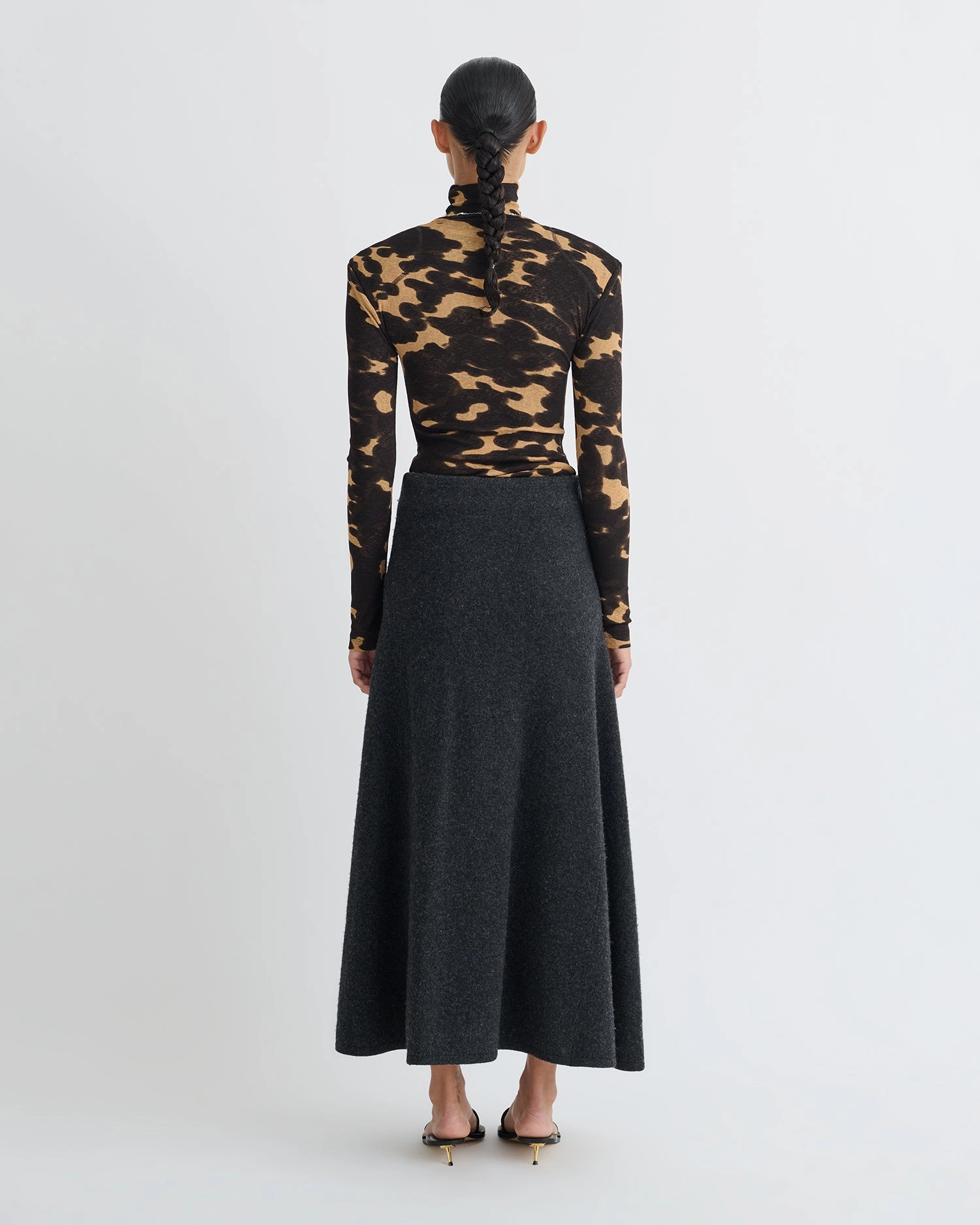 Nayeli - Mesh Jersey Long Sleeved Top - Midnight Mocha Apricot TwillWeave