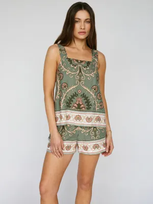 Comfortable Stretch Button Back Cami Mezzo Sage