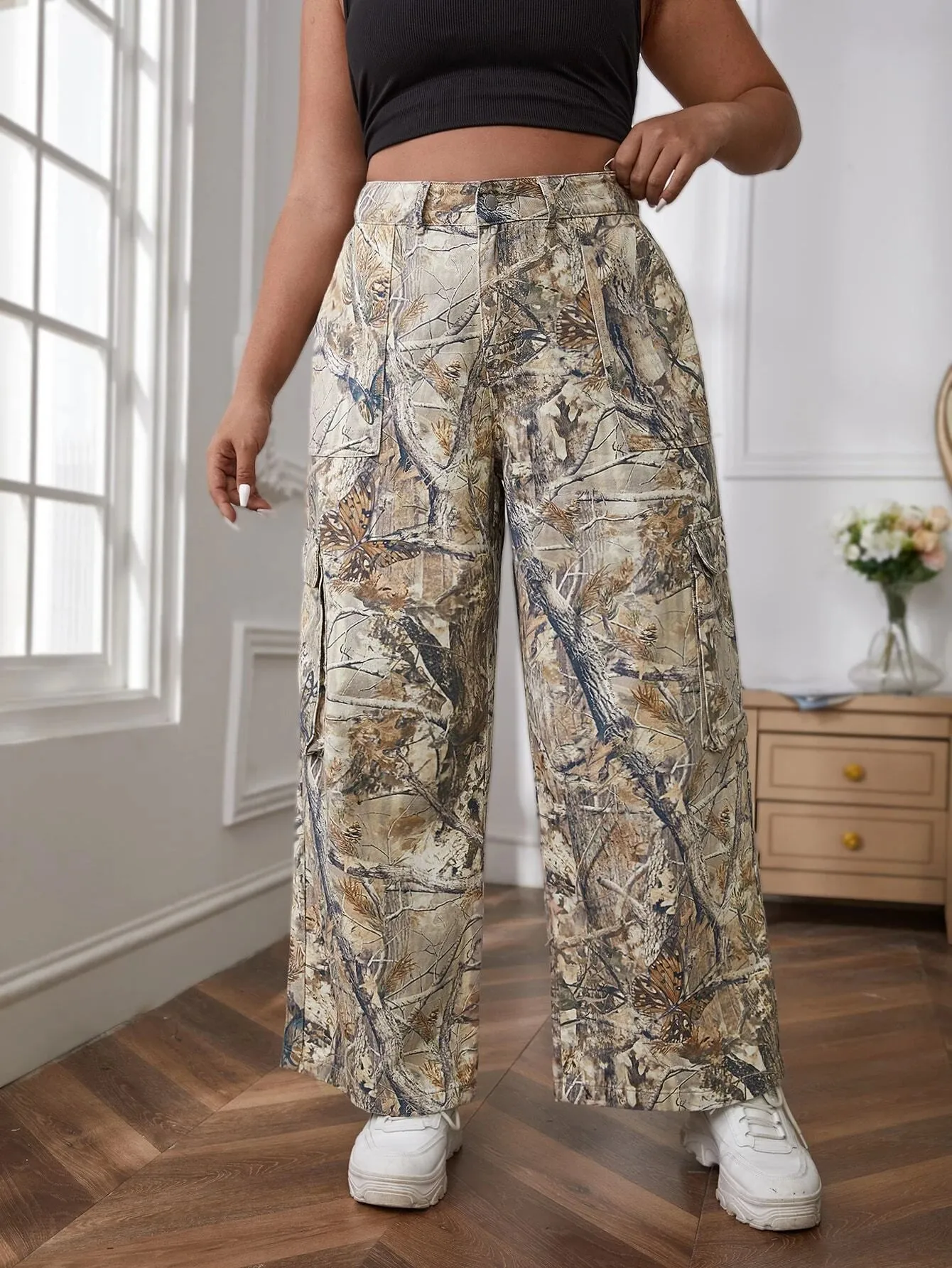 Button Flap Pocket Side Jeans