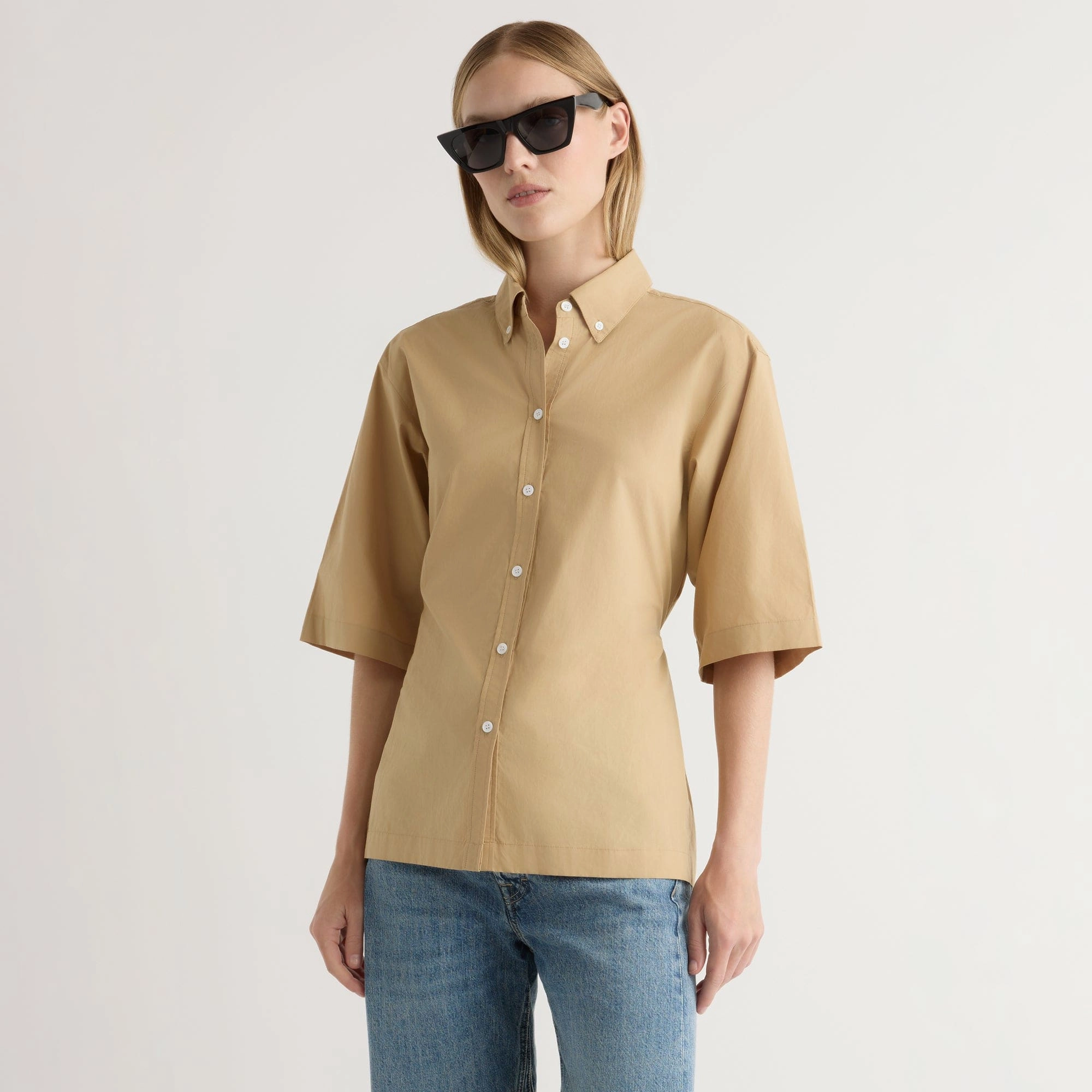Sporty Design Calliope Cinch-Waist Tie-Back Shirt