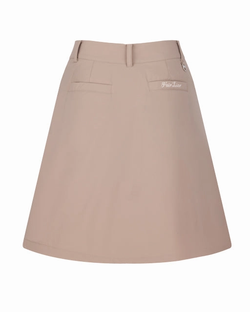 Elevated Casual Layered Hem Padded flare Mid Length skirt -Cocoa