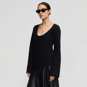 CompressionFit Camilla Seam-Detail Scoop-Neck Sweater